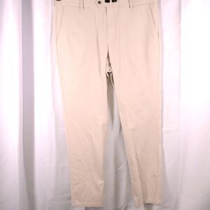 Charles Tyrwhitt Mens 36x32 Beige Cream Slim Fit Cotton Blend Chino Khaki Pants